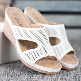 GOLL Leichte Keilpantoffeln weiß 2