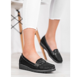 SHELOVET Textil-Loafer schwarz 1