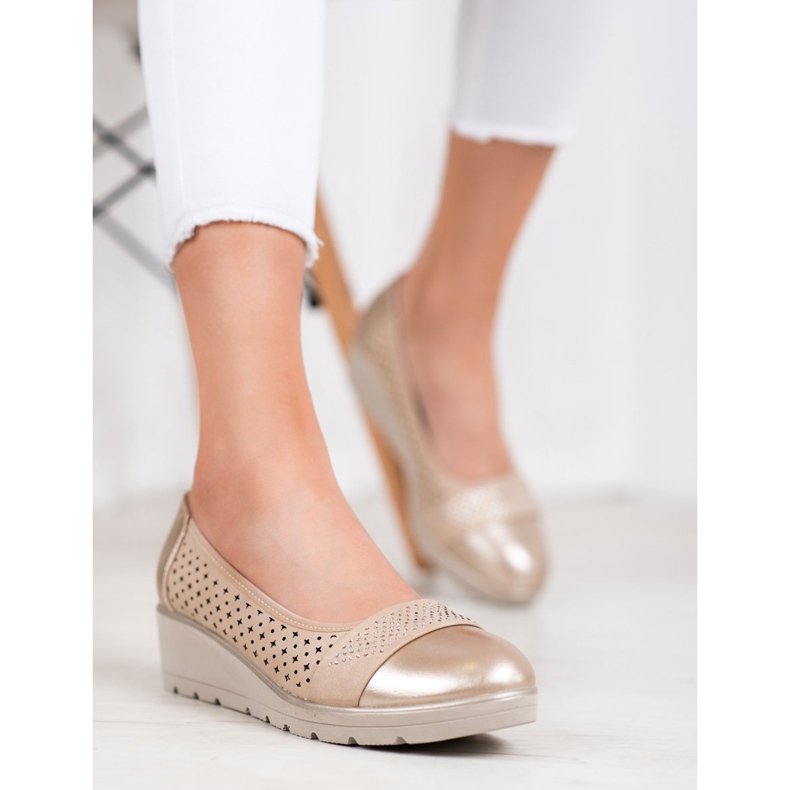 Comer Pumps mit Zirkonia braun gelb 1