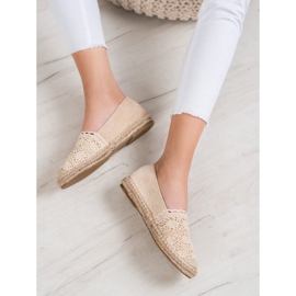 Small Swan Espadrilles aus Wildleder mit Spitze braun 2