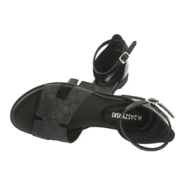 M.Daszyński Schwarze Sandalen mit Absatz Daszyński MR1848-17 4