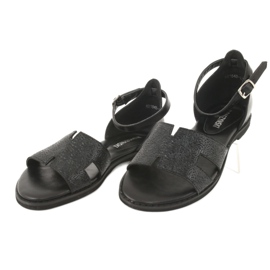 M.Daszyński Schwarze Sandalen mit Absatz Daszyński MR1848-17 3