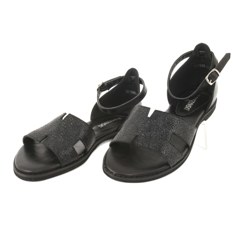M.Daszyński Schwarze Sandalen mit Absatz Daszyński MR1848-17 3