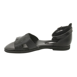 M.Daszyński Schwarze Sandalen mit Absatz Daszyński MR1848-17 2