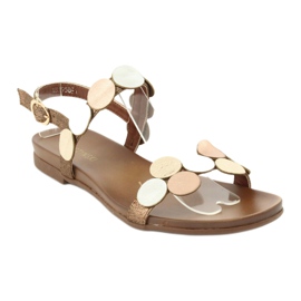 M.Daszyński Sandalen goldene Räder Daszyński MR1958-1 braun silber- 1