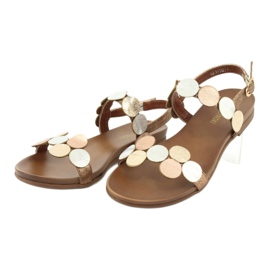 M.Daszyński Sandalen goldene Räder Daszyński MR1958-1 braun silber- 3