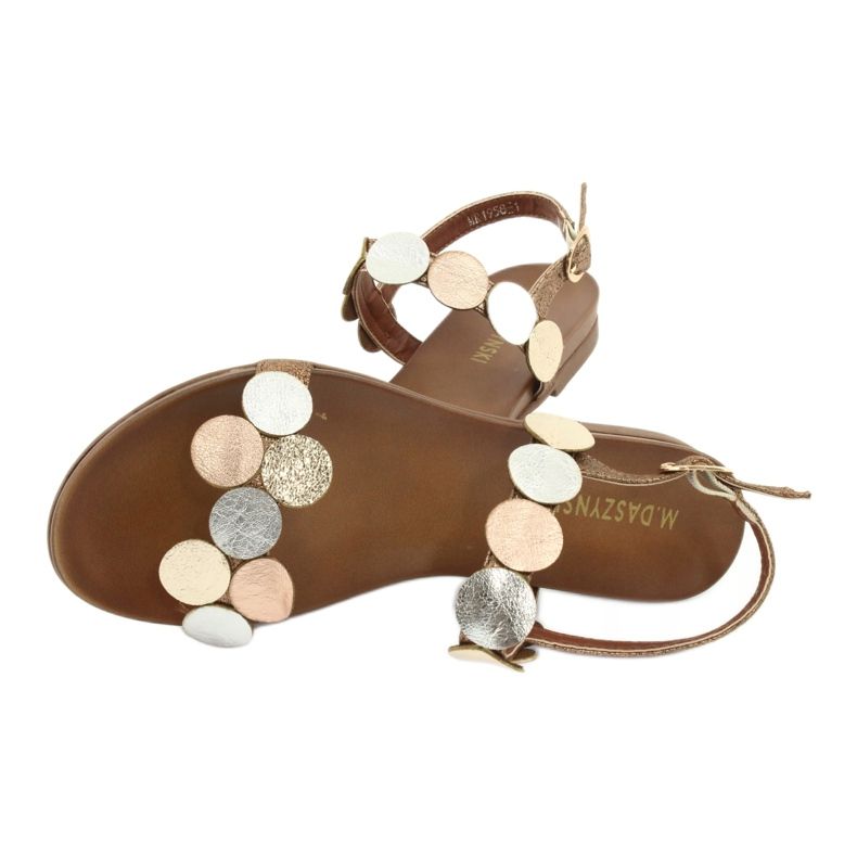 M.Daszyński Sandalen goldene Räder Daszyński MR1958-1 braun silber- 4