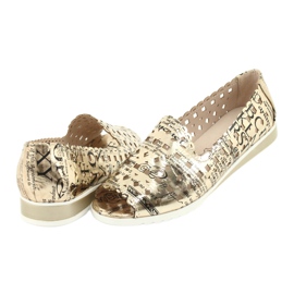 M.Daszyński Goldene Ballerinas für Damen Daszyński SA135-1 schwarz gelb 4