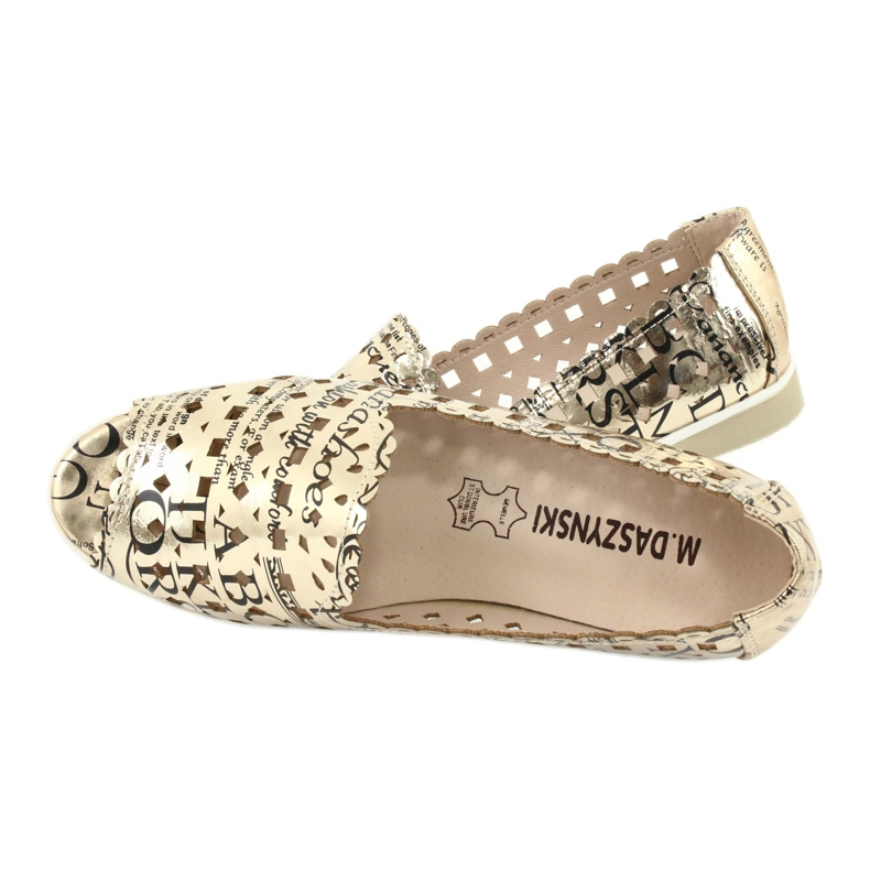 M.Daszyński Goldene Ballerinas für Damen Daszyński SA135-1 schwarz gelb 5