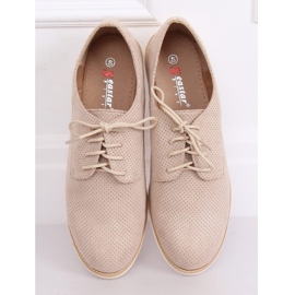 Beige geschnürte Damenloafer T297 Beige 1