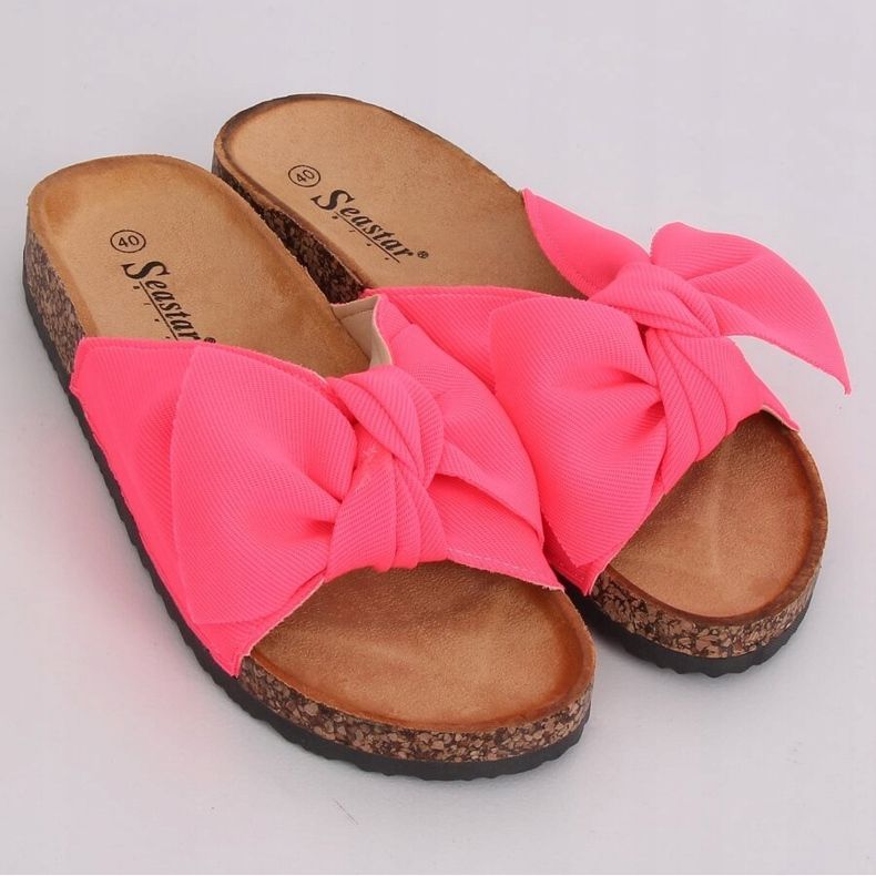 Fuchsia Hausschuhe mit Korksohle CK108 Fuchsia rosa 2