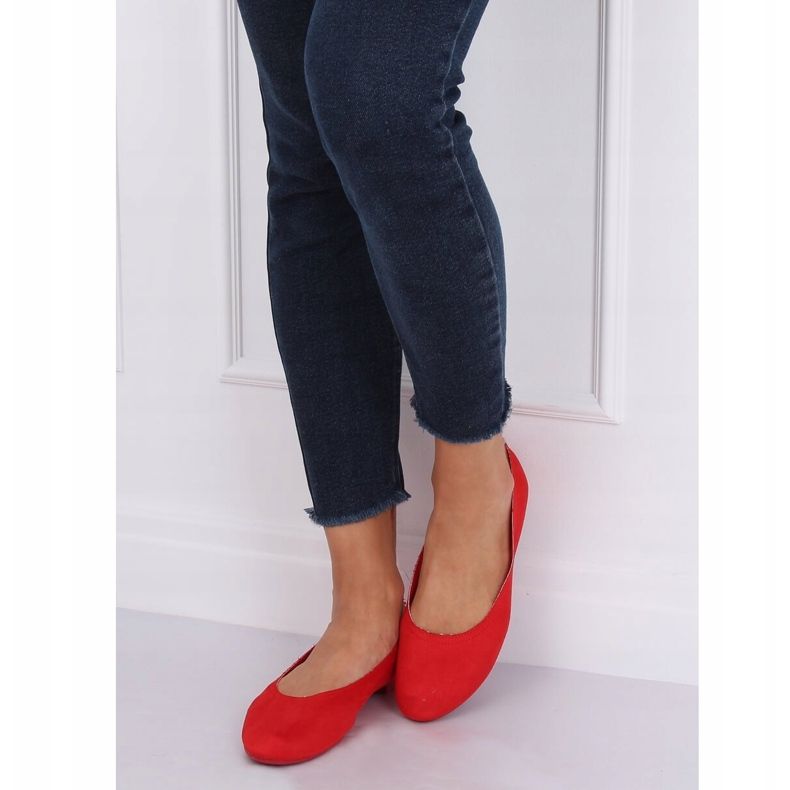Weiche rote Damen Ballerinas NK17P Red 2