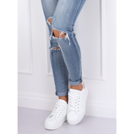 Weiße Damen Sneaker 85-428 WEISS / PINK rosa 1