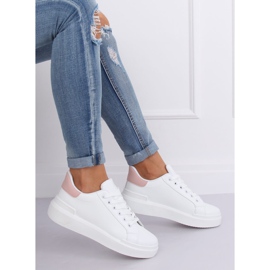 Weiße Damen Sneaker 85-428 WEISS / PINK rosa 2