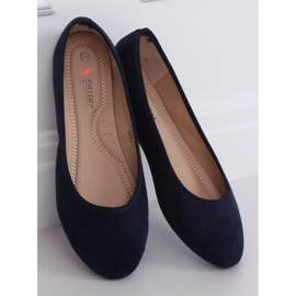 CD63P Navy glatte marineblaue Ballerinas 2
