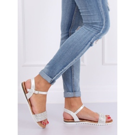 Silberne Damensandalen HT-69 Silver grau 2