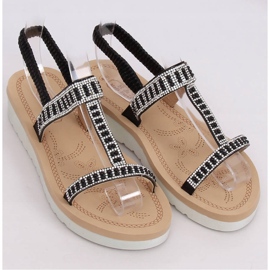 Schwarze Damensandalen HD-128 Black 1