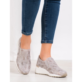 Filippo Durchbrochene Lederslipper braun gelb 2