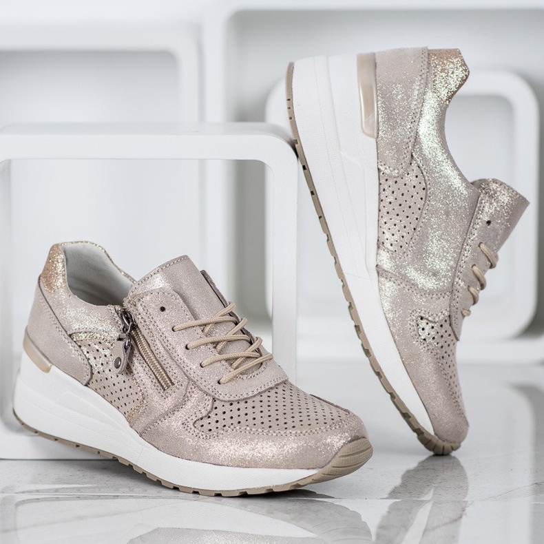 Filippo Goldene Sneaker mit Glitzer 1