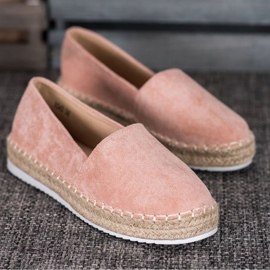 Small Swan Espadrilles aus gepudertem Wildleder rosa 1