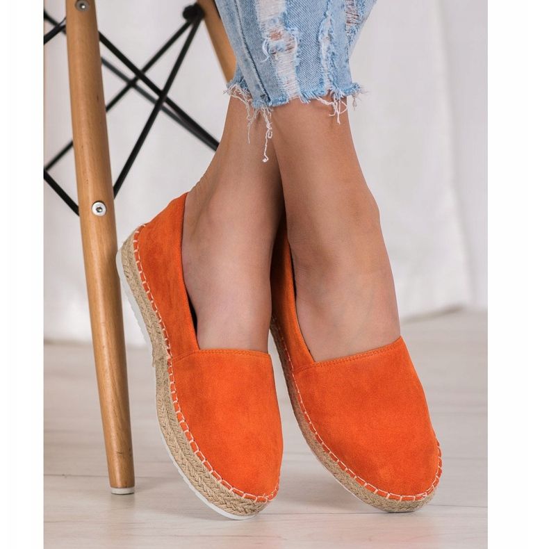 Small Swan Orange Wildleder Espadrilles 2