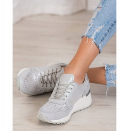 Filippo Silberne Sneaker mit Glitzer grau 1