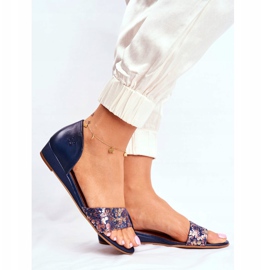 Damen Sandalen Maciejka Leder Marineblau 1971 Nomara 2