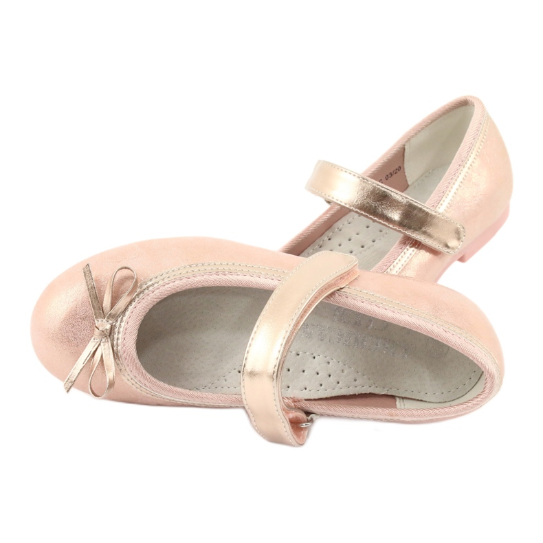 Golden Rose Ballerinas mit Schleife American Club GC03 / 20 rosa gelb 5