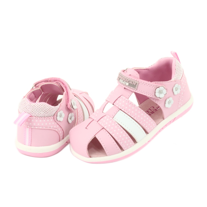 American Club DR16 / 20 Mädchensandalen weiß rosa 4