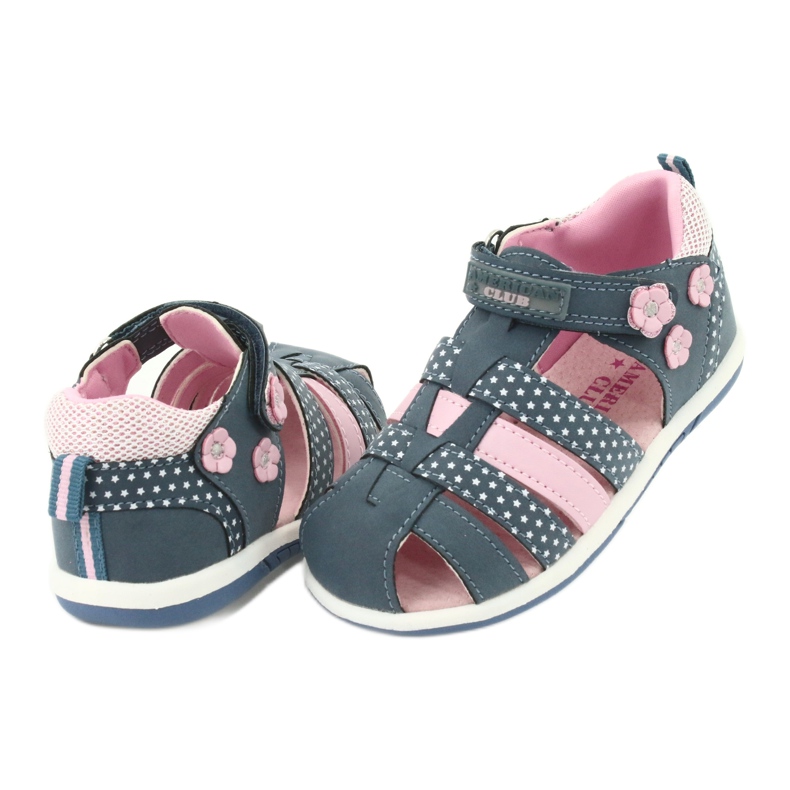 American Club DR16 / 20 Mädchensandalen weiß marineblau rosa 4