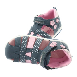 American Club DR16 / 20 Mädchensandalen weiß marineblau rosa 5