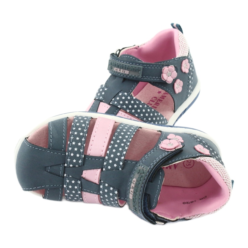 American Club DR16 / 20 Mädchensandalen weiß marineblau rosa 5