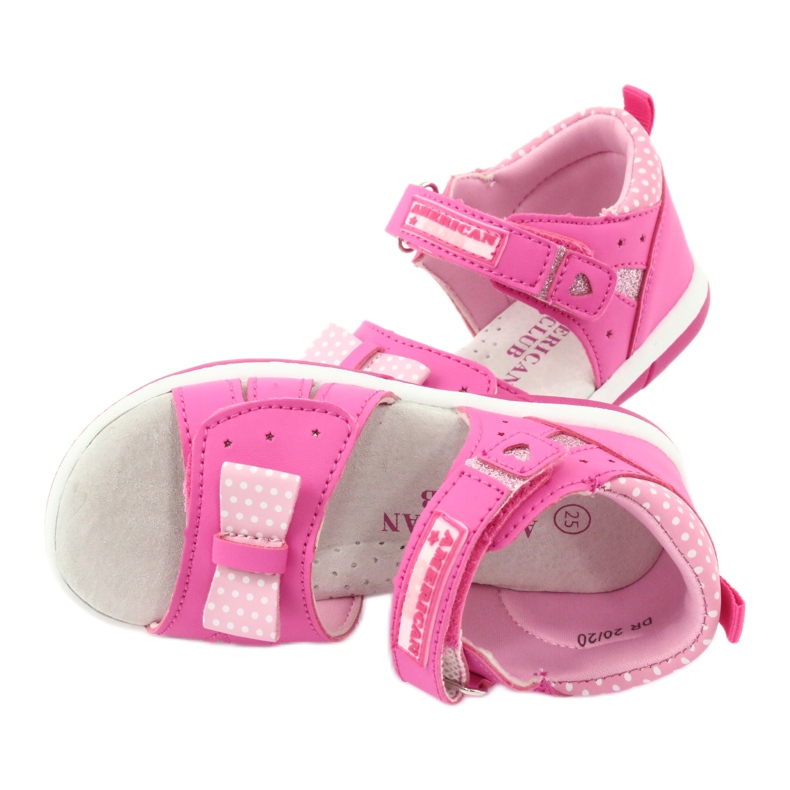 American Club Amerikanische DR20/20 -Mädchensandalen mit einem rosa Bogen 4