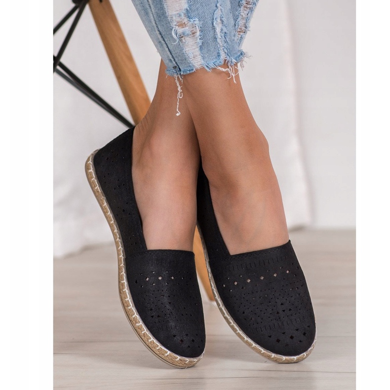 MCKEYLOR Aztekische Espadrilles mit aztekischen Mustern schwarz 1