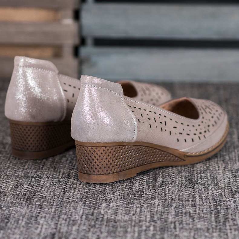 Filippo Lederpumps mit Glitzer braun gelb 2