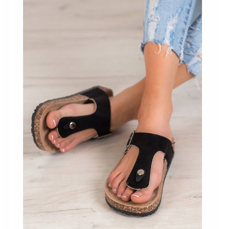 Bequeme Flip-Flops von VINCEZA schwarz 2