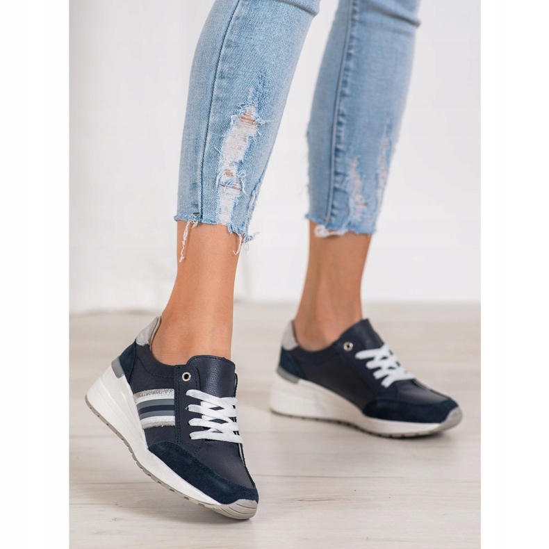 Filippo Sportschuhe aus Leder marineblau mehrfarbig 1