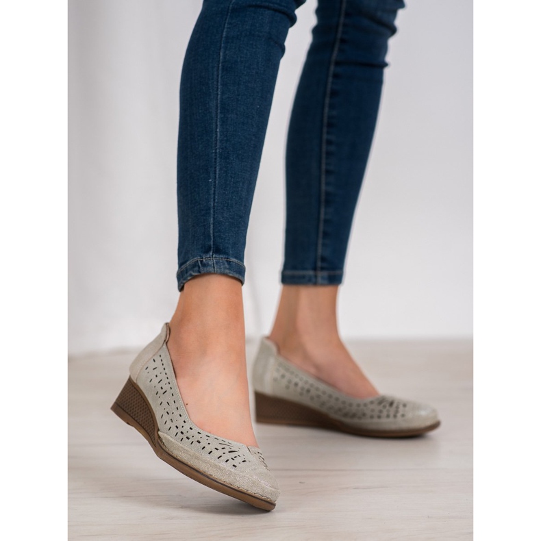 Filippo Lederpumps mit Glitzer braun 1