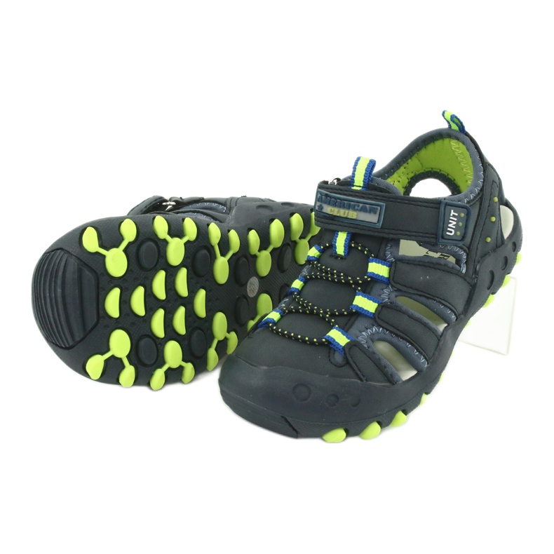 American Club DR04 / 20 Jungen Sandalen marineblau grün 3