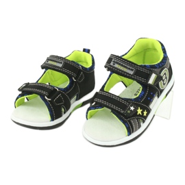 American Club Sandalen Ledereinsatz mit acht und Sternen DR14/20 schwarz und grün 2