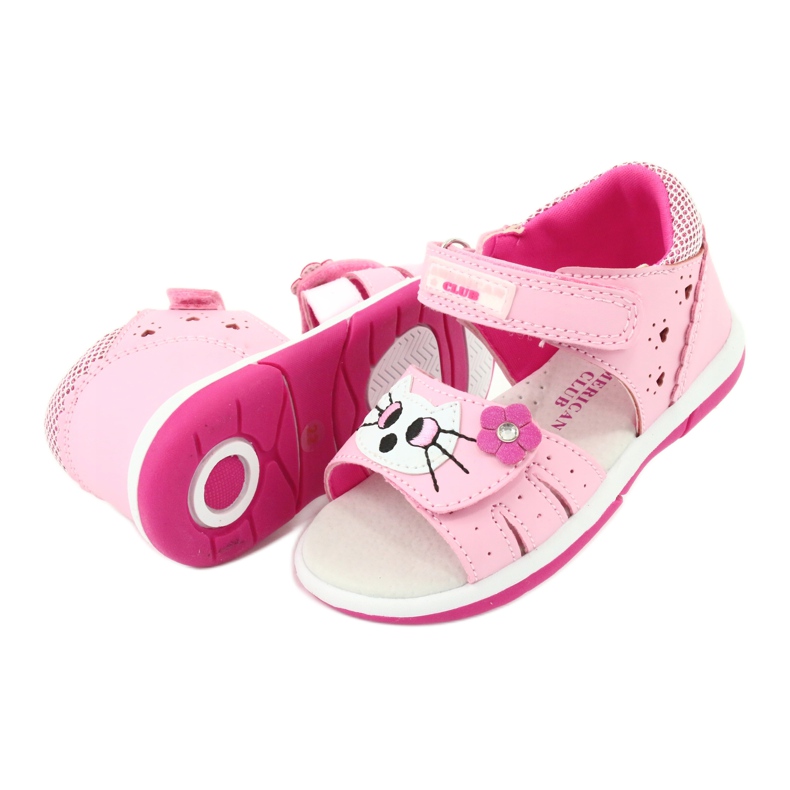 American Club Amerikaner DR22/20 Sandals Girls 'Pink Kitty rosa 3