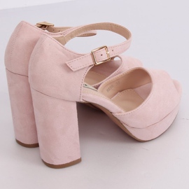 Sandalen High Heels beige und pink 9R56 Nude 2