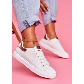 SEA Damen Sportschuhe Weiß mit Absatz Champagner Milly rosa 1