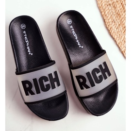 SEA Schwarze, reichhaltige Hausschuhe für Damen auf der Plattform 1