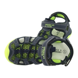 Sandalen aus Leder American Club XD06 / 20 marineblau grün 4