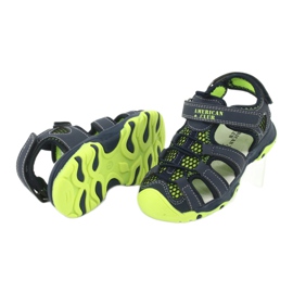 Sandalen aus Leder American Club XD06 / 20 marineblau navy blau grün 3