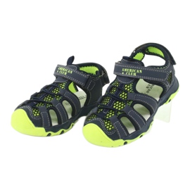 Sandalen aus Leder American Club XD06 / 20 marineblau grün 2