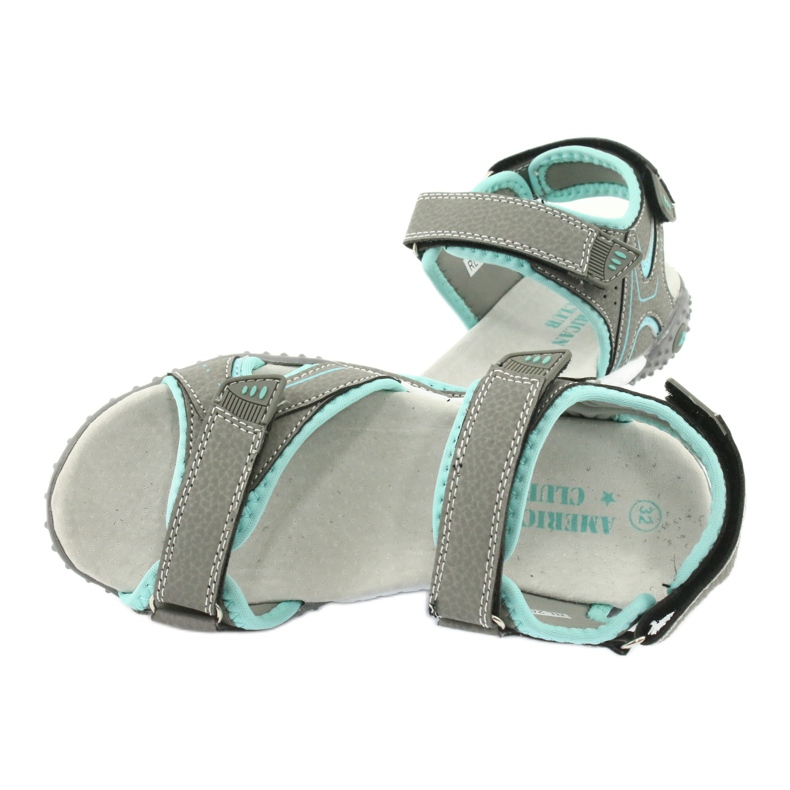 American Club Sport Sandalen tolle Ledereinsatz RL26/20 grau 4