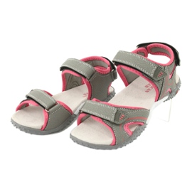 American Club Sandalen Sport Leder Einsatz RL26/20 Grau/Koralle 2