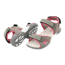 American Club Sandalen Sport Leder Einsatz RL26/20 Grau/Koralle 3